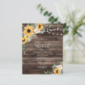 バジェット素朴サンフラワーウッドブライダルシャワー招待状 (スタンド正面)