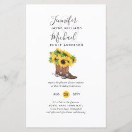 バジェット素朴サンフラワーカウボーイブーツ結婚ズInv