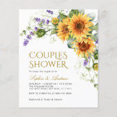 バジェット素朴サンフラワーカップルシャワー招待 (正面)