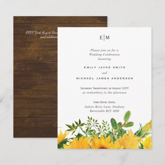 バジェット素朴サンフラワーサザン結婚ズ (正面/裏面)