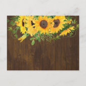 バジェット素朴サンフラワーサザン結婚ズ インビテーションポストカード (裏面)