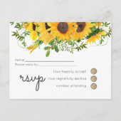 バジェット素朴サンフラワーサザン結婚ズ インビテーションポストカード (正面)