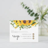 バジェット素朴サンフラワーサザン結婚ズ インビテーションポストカード (スタンド正面)