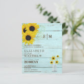 バジェット素朴サンフラワーズジプソフィラ結婚式の招待 (スタンド正面)