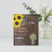 バジェット素朴サンフラワーズジプソフィラ結婚式の招待 (スタンド正面)