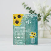 バジェット素朴サンフラワーズジプソフィラ結婚式の招待 (スタンド正面)