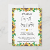 バジェット素朴サンフラワーズファミリー懇親会招待状 招待状 (正面)