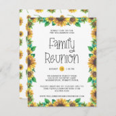 バジェット素朴サンフラワーズファミリー懇親会招待状 招待状 (正面/裏面)