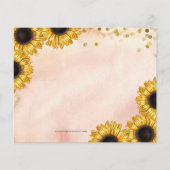 バジェット素朴サンフラワーズブライダルシャワー招待 (裏面)