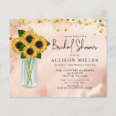 バジェット素朴サンフラワーズブライダルシャワー招待 (正面)