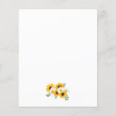 バジェット素朴サンフラワーズブライダルシャワー招待 (裏面)