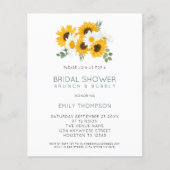 バジェット素朴サンフラワーズブライダルシャワー招待 (正面)