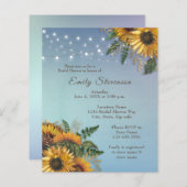 バジェット素朴サンフラワーズブライダルシャワー招待 (正面/裏面)