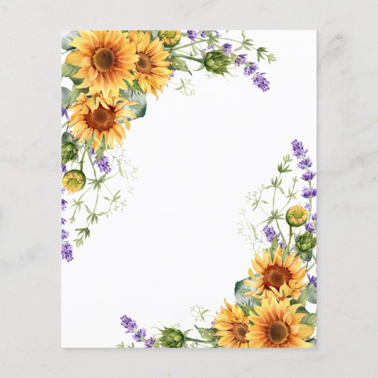 バジェット素朴サンフラワーズベビーシャワー招待状 (裏面)