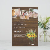 バジェット素朴サンフラワーズメイソンジャールウェディング招待 (スタンド正面)