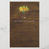 バジェット素朴サンフラワーズメイソンジャールウェディング招待 (裏面)