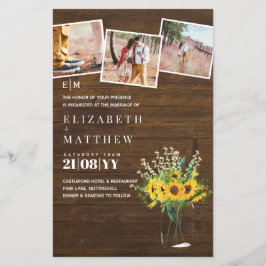 バジェット素朴サンフラワーズメイソンジャールウェディング招待