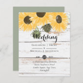 バジェット素朴サンフラワーズモス葉グリーズ結婚ズ (正面/裏面)