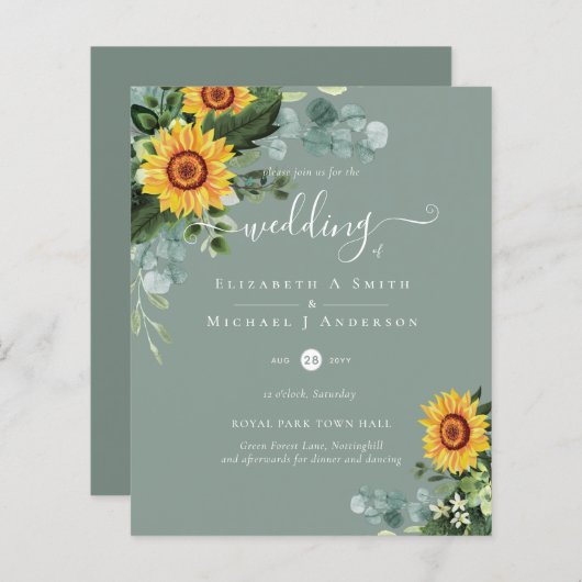 バジェット素朴サンフラワーズユ葉カリパイ結婚ズ (正面/裏面)