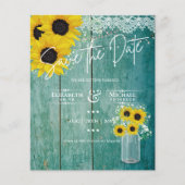 バジェット素朴サンフラワーズレースメイソンジャー結婚ズ (正面)