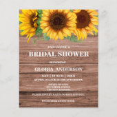 バジェット素朴サンフラワーブライダルシャワー招待 (正面)