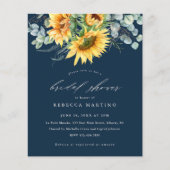 バジェット素朴サンフラワーブライダルシャワー招待 (正面)