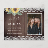 バジェット素朴サンフラワー&レース写真の日付を保存 (正面)