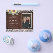 バジェット素朴サンフラワー&レース写真の日付を保存 チラシ (シングル)