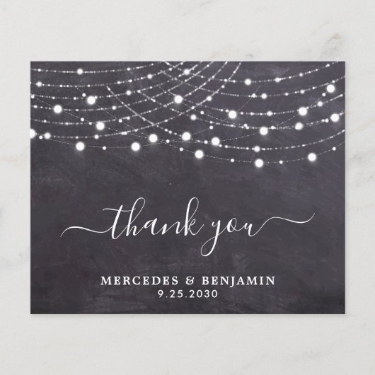 バジェット素朴シャルボードストリングライトサンキュー (正面)