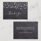 バジェット素朴シャルボードストリングライトサンキュー ノートカード (正面/裏面)