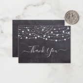バジェット素朴シャルボードストリングライトサンキュー ノートカード (正面/裏面インサイチュ)