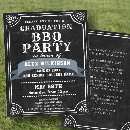 バジェット素朴シャルボードBBQパーティーグラード招待状