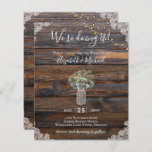 バジェット素朴ジプソフィラライツメイソンジャース招待状 (正面/裏面)