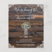 バジェット素朴ジプソフィラライツメイソンジャース招待状 (正面)