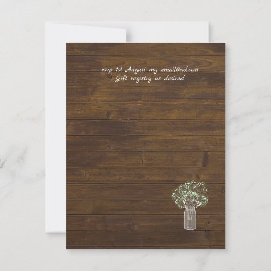 バジェット素朴ジプソフィラ・メイスン結婚ズ・ジャー (裏面)