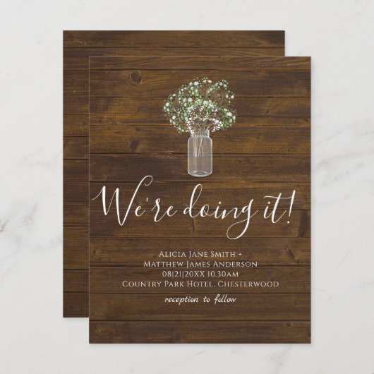 バジェット素朴ジプソフィラ・メイスン結婚ズ・ジャー (正面/裏面)