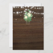 バジェット素朴スクリプト文字列ライト&レース結婚ズ 招待状 (裏面)