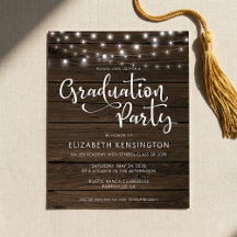 バジェット素朴ストリングライトウッド卒業パーティー