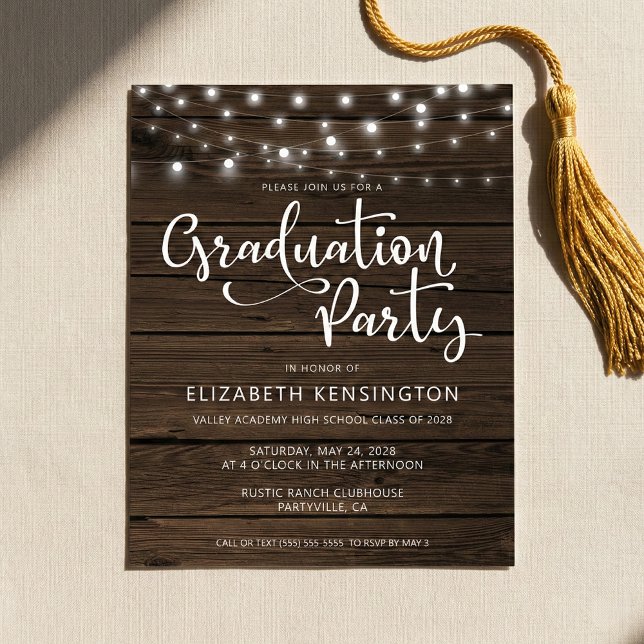 バジェット素朴ストリングライトウッド卒業パーティー (クリエイターアップロード済み)