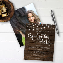 バジェット素朴ストリングライトウッド卒業パーティー