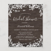 バジェット素朴ストリングライトブライダルシャワーフライヤー (正面)