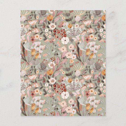 バジェット素朴セージグリーンフローラボホブライダルシャワー (裏面)