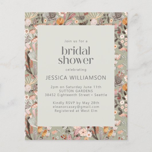 バジェット素朴セージグリーンフローラボホブライダルシャワー (正面)