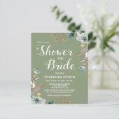 バジェット素朴セージグリーンブライダルシャワー招待 (スタンド正面)