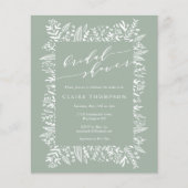 バジェット素朴セージフローララインアートブライダルシャワー (正面)