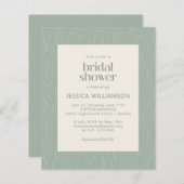 バジェット素朴セージボタニカルフローラブライダルシャワー (正面/裏面)