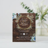 バジェット素朴ダスティブルーフローラ結婚式の招待 (スタンド正面)