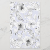 バジェット素朴ダスティブルーフローラ結婚式招待状 (裏面)