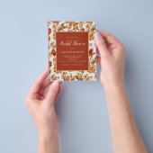 バジェット素朴テラコッタリーフブライダルシャワー チラシ (手)