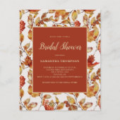 バジェット素朴テラコッタリーフブライダルシャワー チラシ (正面)
